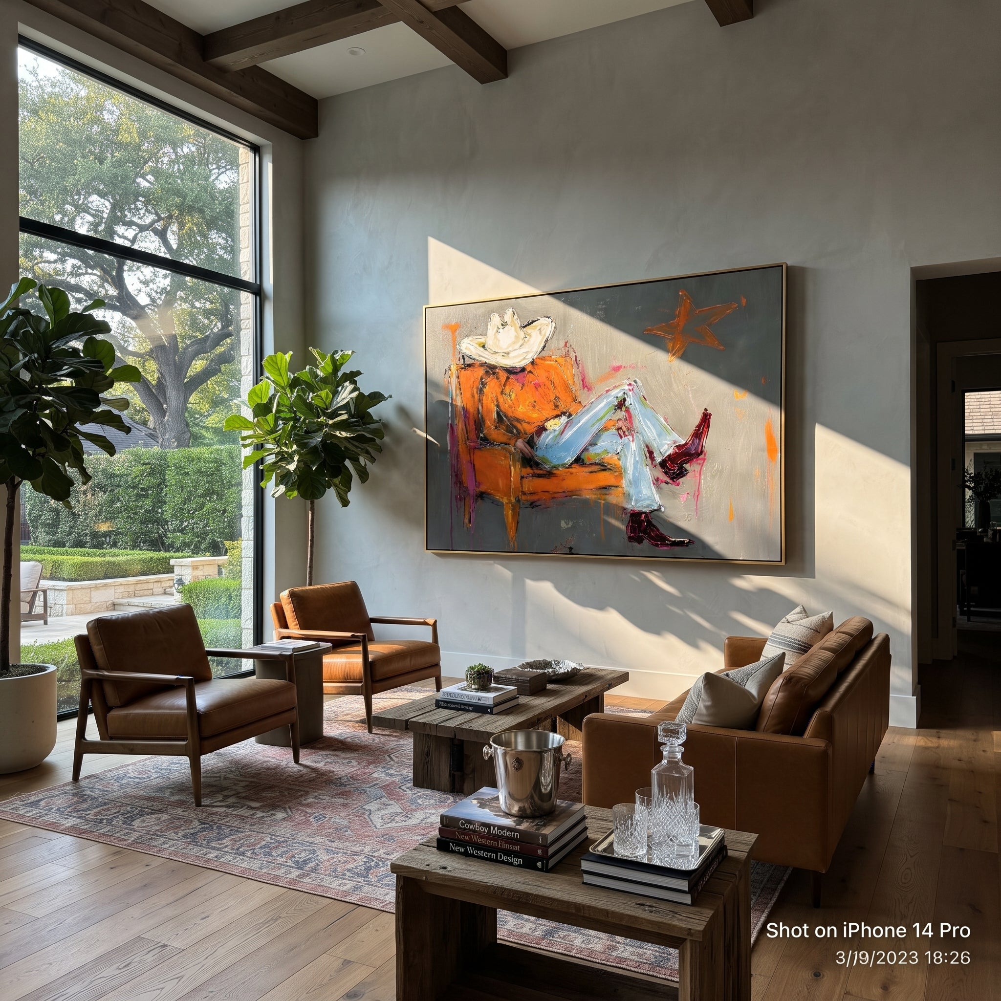 Orange Chair Spans Gray presented as a colorful interior focal point