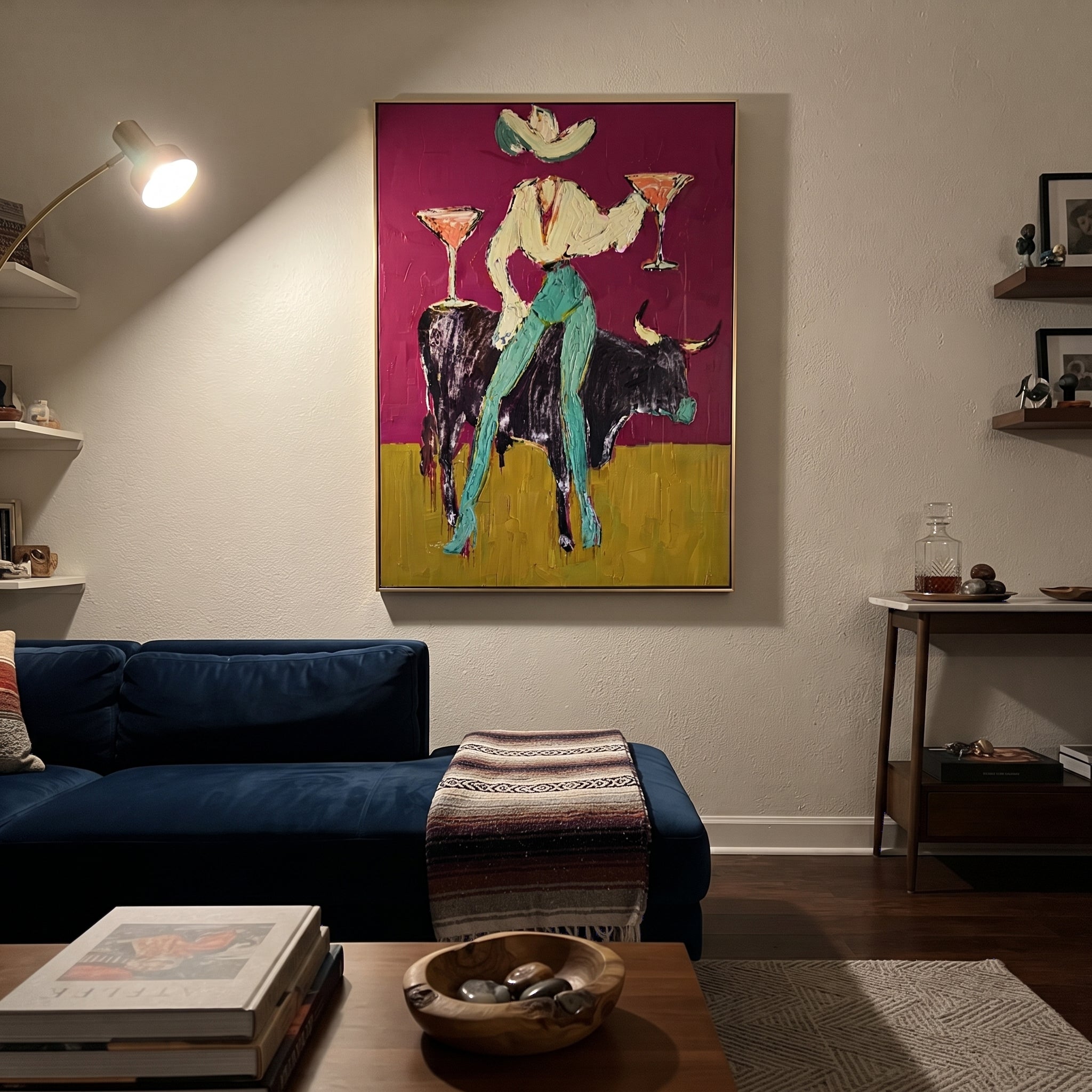 Twin Martinis Ride Midnight displayed in a layered residential setting