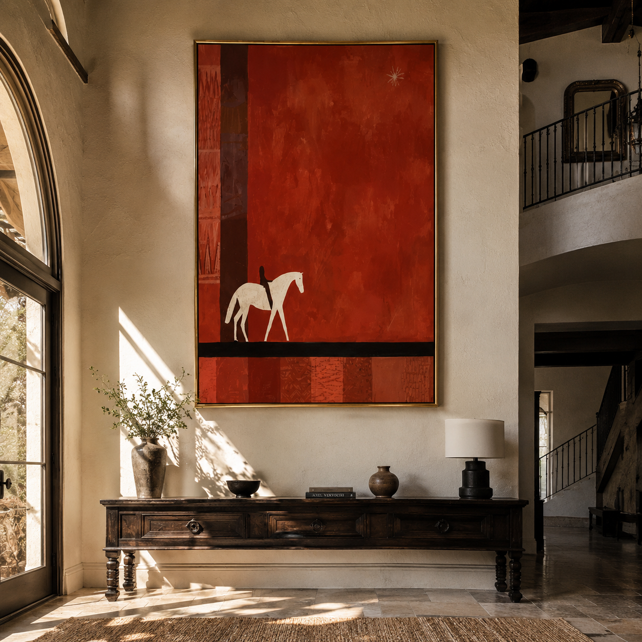 Two Pale Horses Wait styled with wood, linen, and modern decor