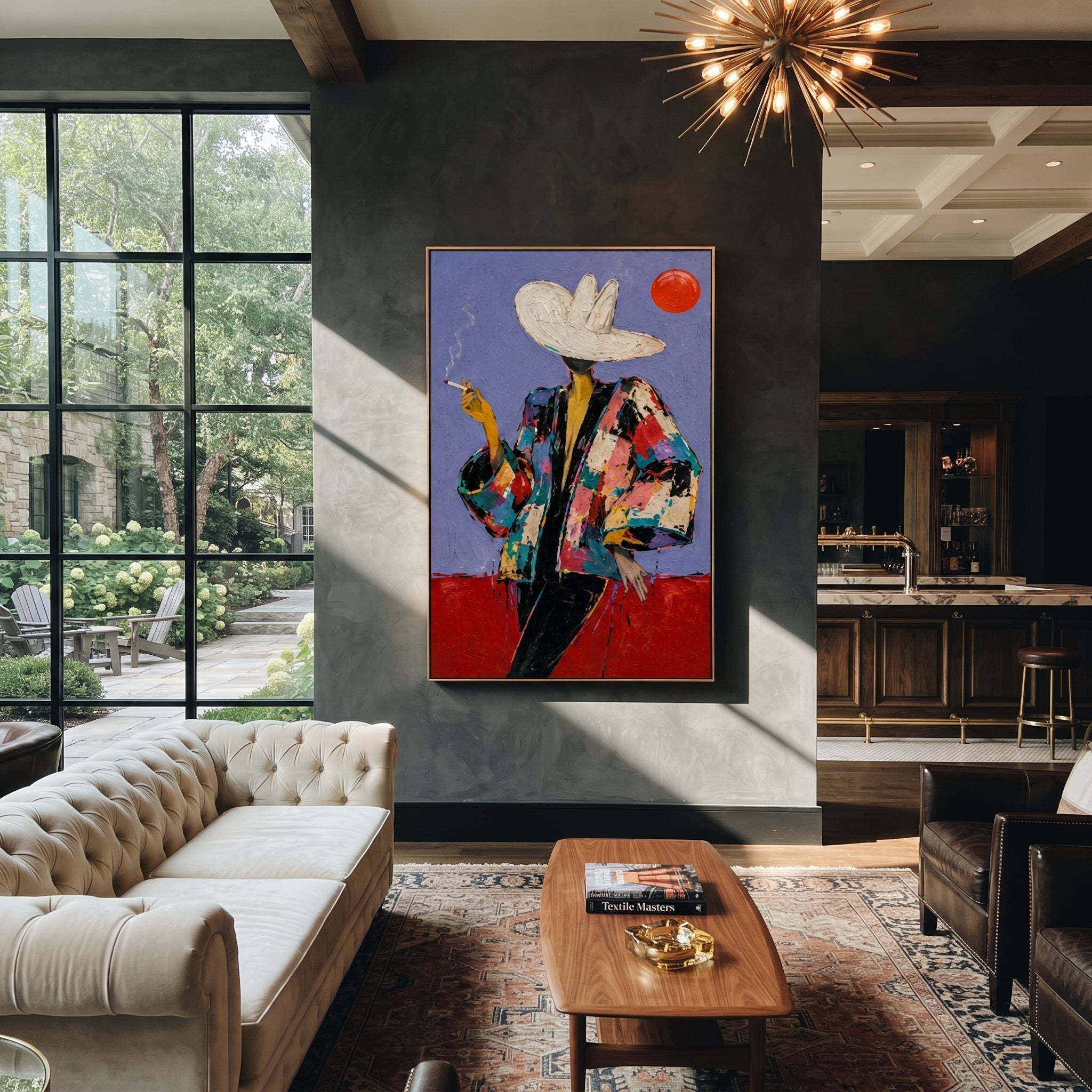 Red Sun Watches Smoke presented as a colorful interior focal point