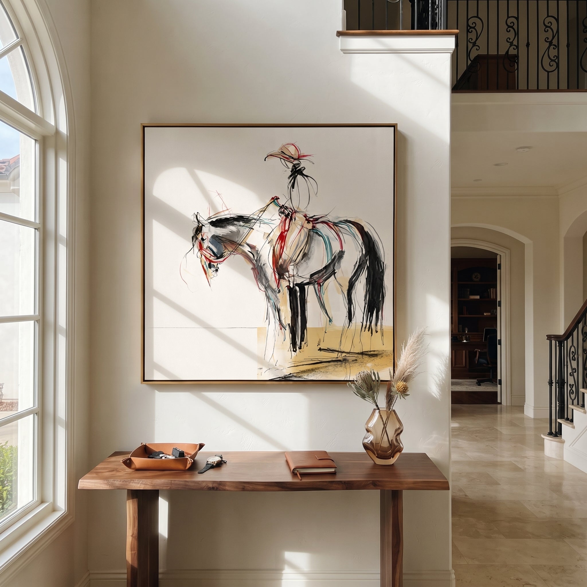 Fine Reins Draw Silence presented as a colorful interior focal point
