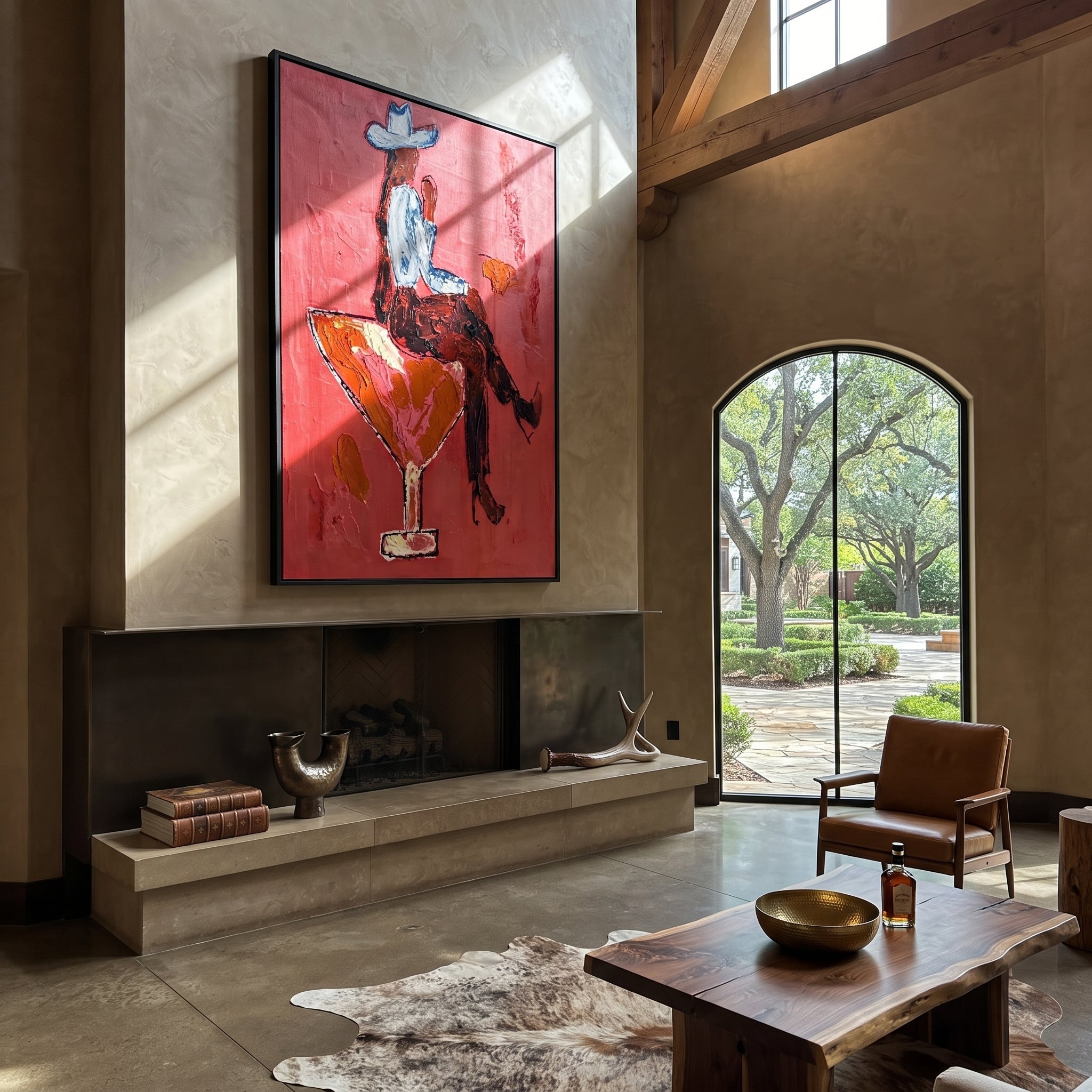Scarlet Glass Bears Blue styled with warm modern furnishings