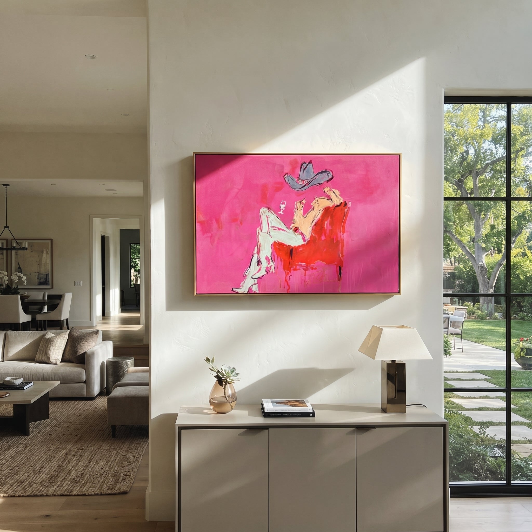 Pink Room Holds Repose presented as a colorful interior focal point