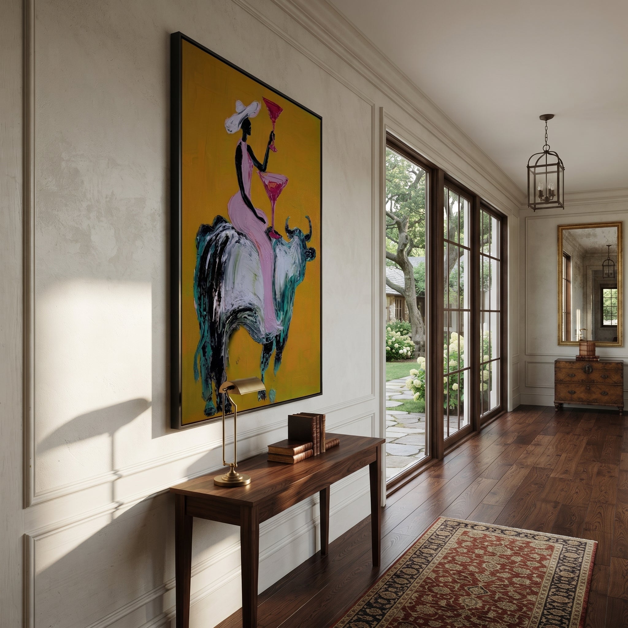 Golden Toast Rides Silver presented as a colorful interior focal point