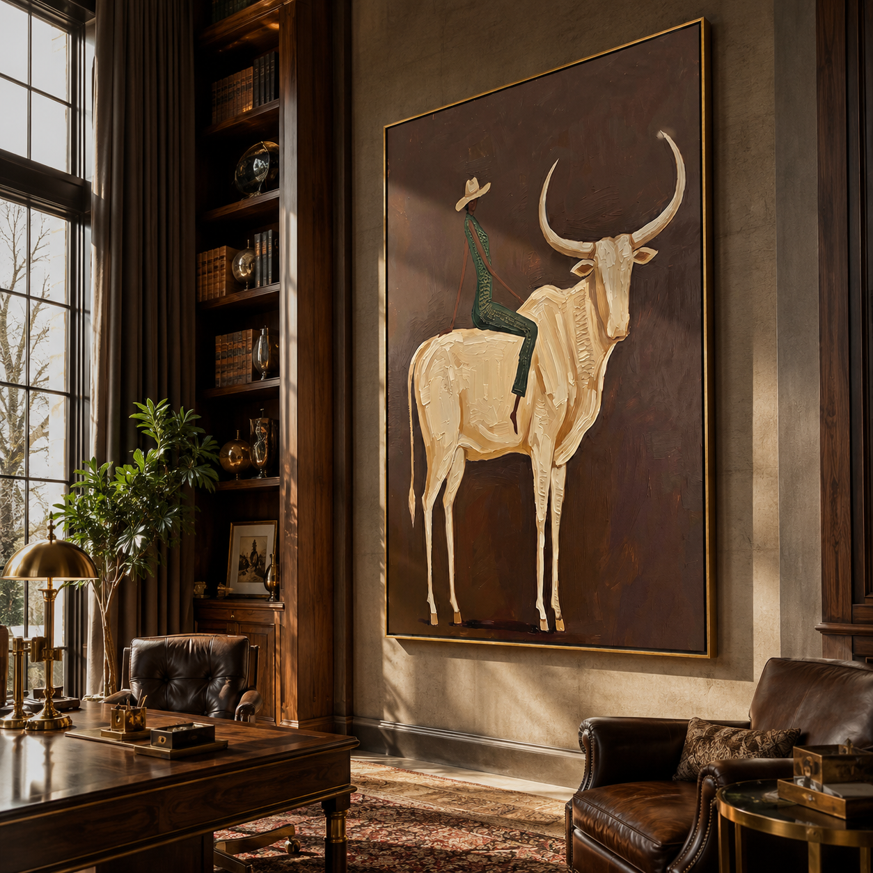 Ivory Horns Carry Green styled with warm modern furnishings