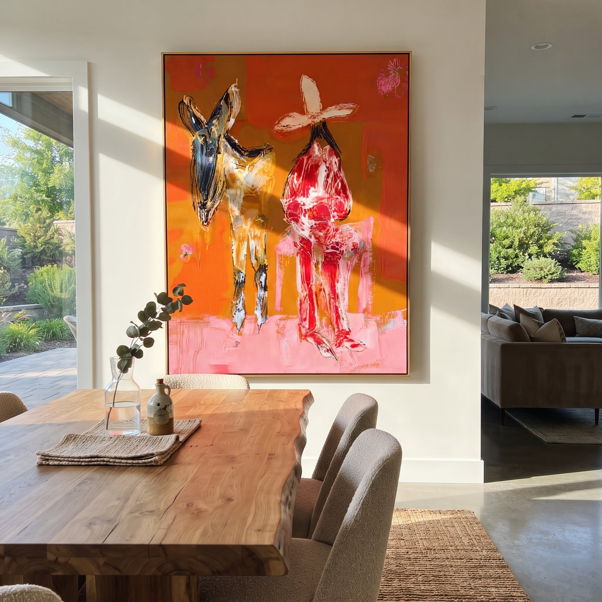 Donkey Keeps Her Company styled with warm modern furnishings