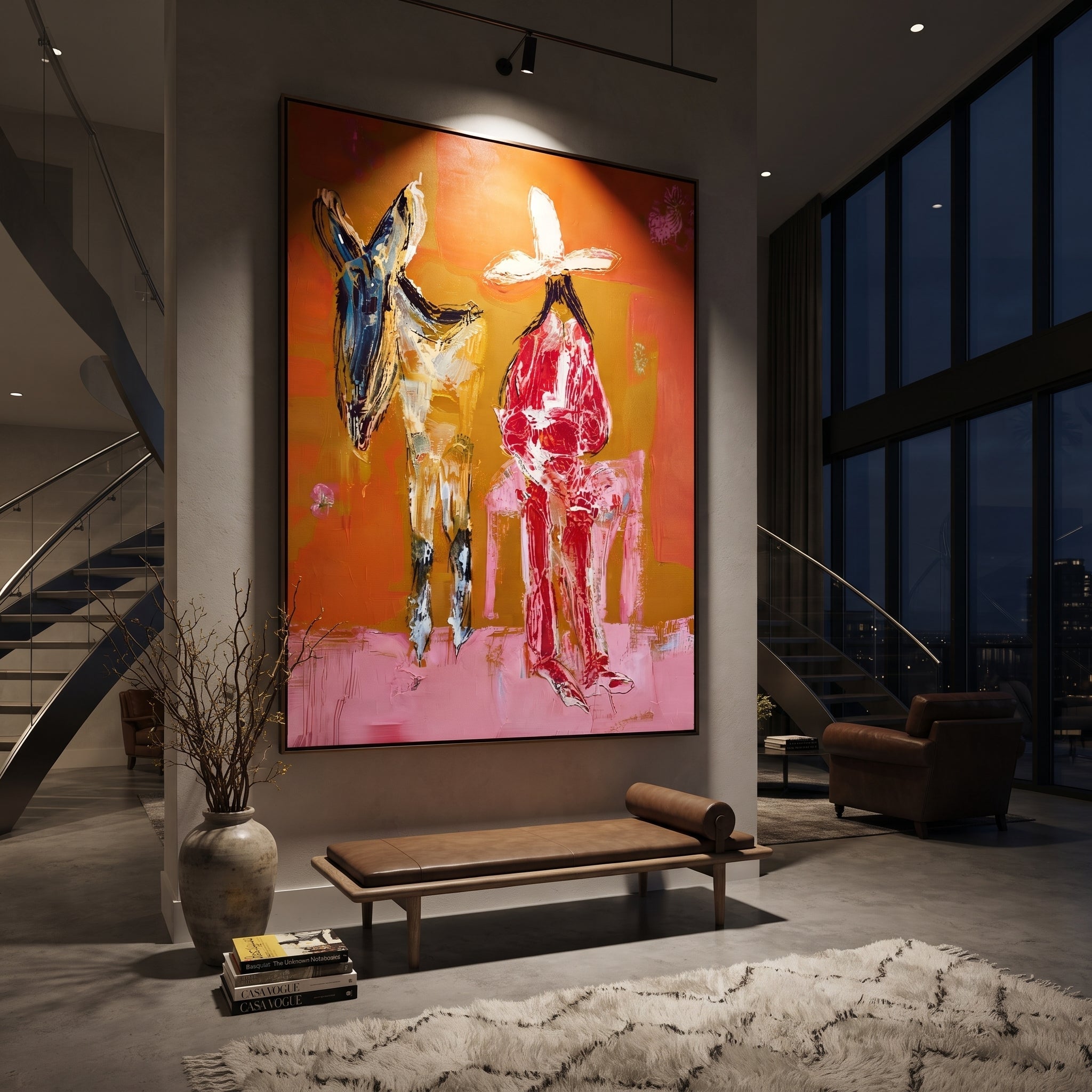 Donkey Keeps Her Company presented as a colorful interior focal point