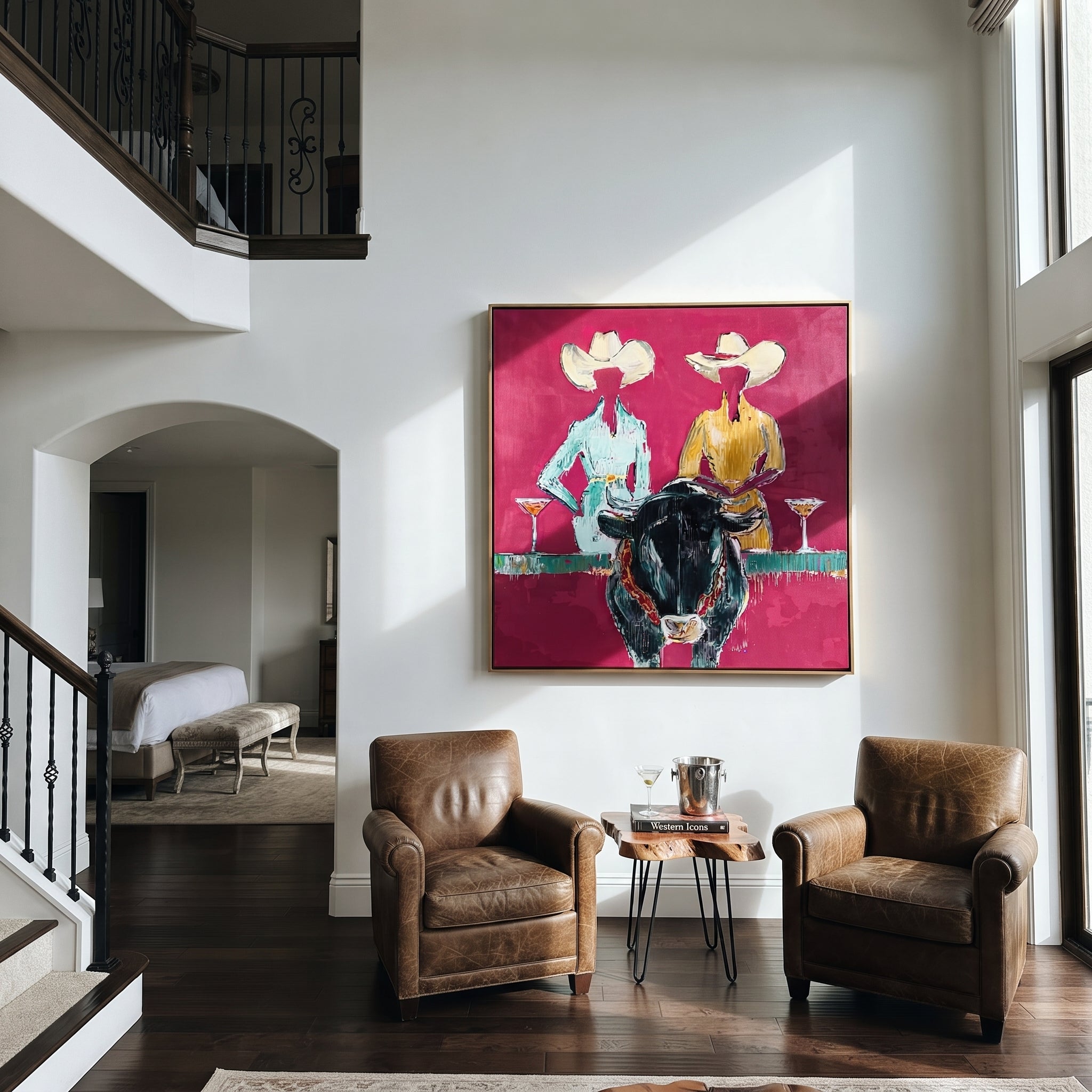 Two Hats Toast Midnight displayed in a layered residential setting