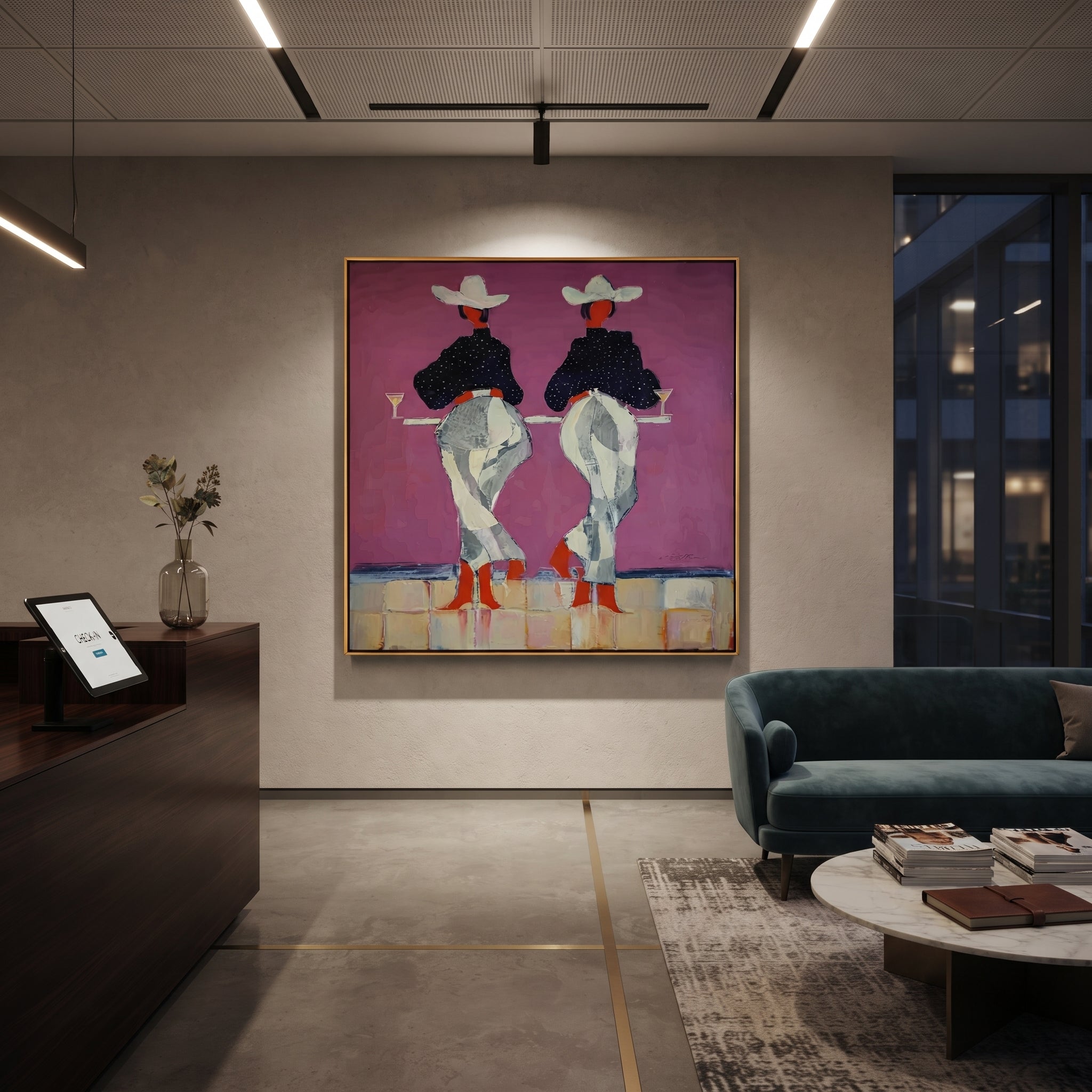 Cowgirls Toast Without Turning styled with wood, linen, and modern decor