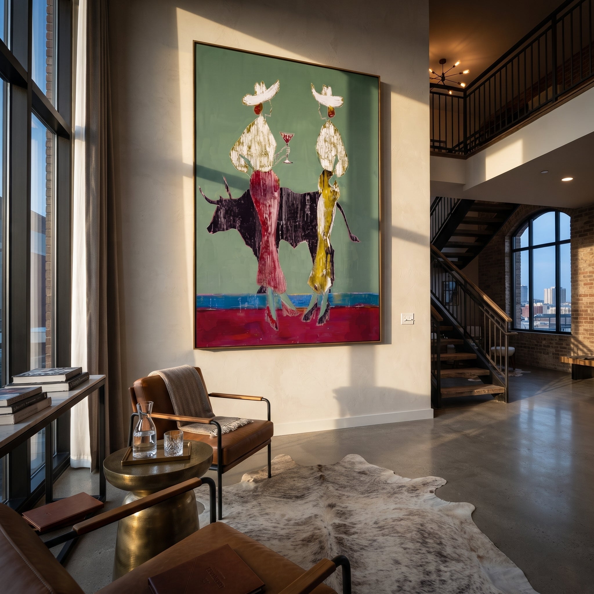 Bull Divides White Hats displayed in a layered residential setting