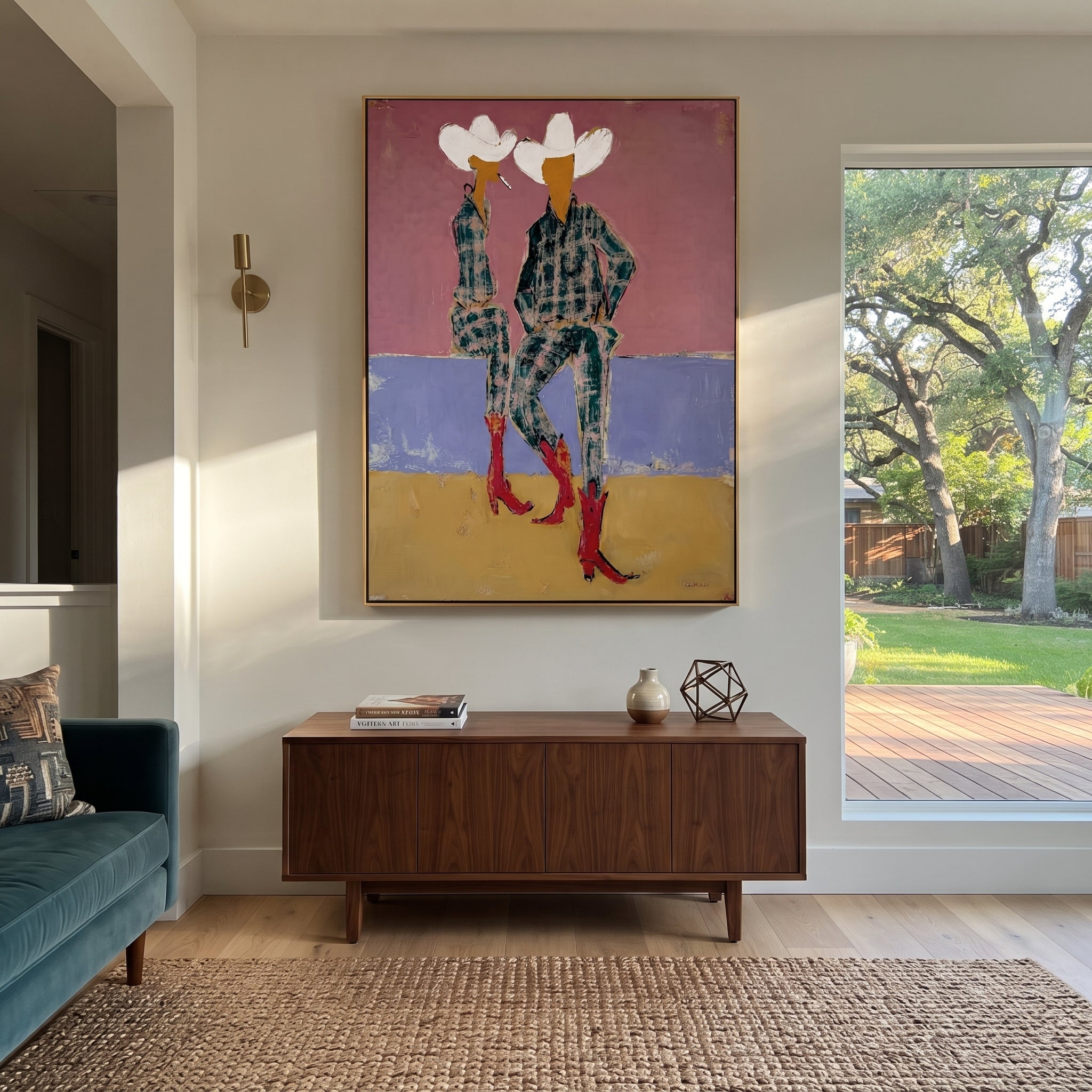 Red Boots Meet Lavender styled with warm modern furnishings