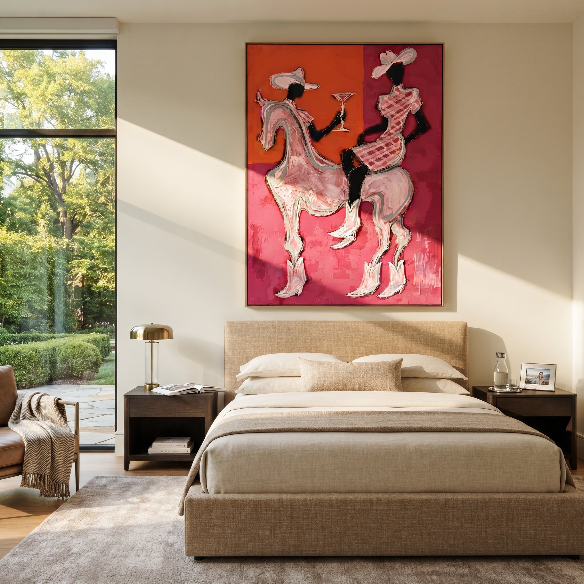 Pink Riders Exchange Toast presented as a colorful interior focal point